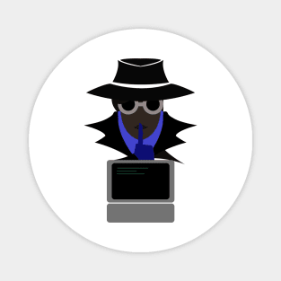 Lady Black Shush (Afro W/Computer): A Cybersecurity Design Magnet